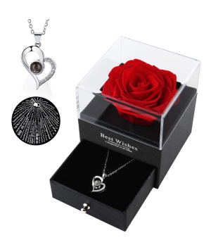 USA. gift box №254 with necklace and rose