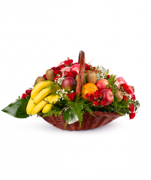 Композиция `Брабос` с цветами и фруктами