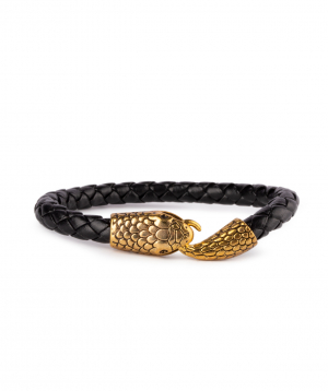 Bracelet `Ssangel Jewelry` men`s №6 leather