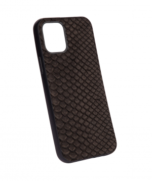 Case `Monarch` for phone, silicon, with a combination of genuine phyton leather №6