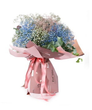 Bouquet `Rotterdam` with gypsophilia