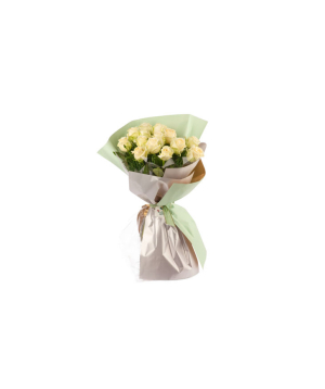 Bouquet `Milan` of white roses