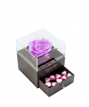 Rose ''EM Flowers'' purple, eternal with candies
