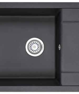 GRANULA 7805 KITCHEN SINK 1B 1D QUARTZ SQUARE 780X500MM BLACK METALIC(SHVARTS)