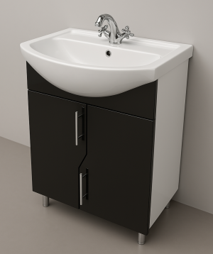 Мебель для ванной комнаты «Perla» Aquaton Elegance 60, черная, глянцевая