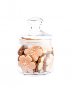 Cookies ''Tartist'' flowers, in a glass jar