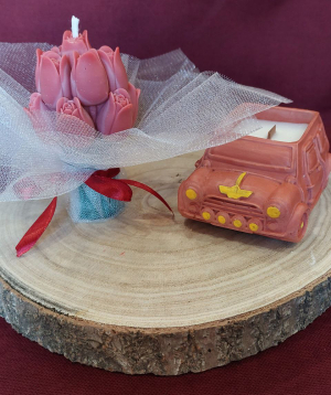 Մոմերի հավաքածու «Blue Moon» Իմ երազանքի մեքենան + Կակաչներ, բույրով