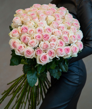 Roses «Revival sweet» light pink, 59 pcs, 80 cm