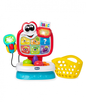 Toy `Chicco` cash register with groceries