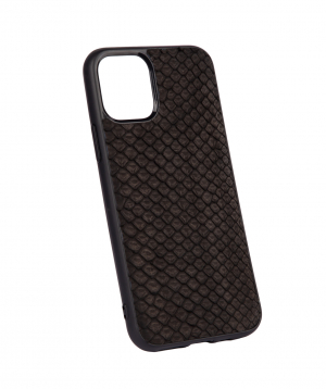 Case `Monarch` for phone, silicon, with a combination of genuine phyton leather №8