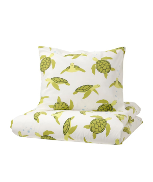 Duvet cover and pillowcase ''Turtles''