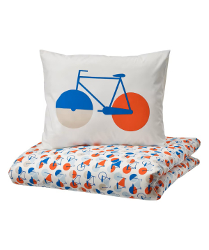 Duvet cover and pillowcase ''Bicycle''