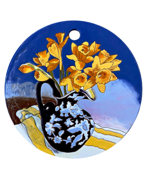 Cheese plate `ManeTiles` decorative, ceramic №55