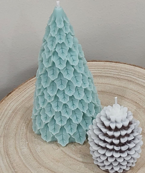 Candle «Blue Moon» Cone + Christmas Tree