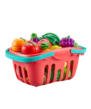 Sliced ​​fruit and vegetables in a basket