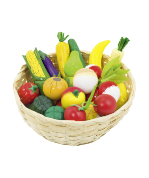 Toy `Goki Toys` Fruit and vegetables in basket