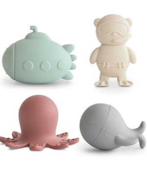 Silicone bath toys, set of 4
