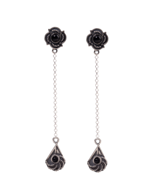 Silver earrings `SSAngel Jewelry` with natural stones №28