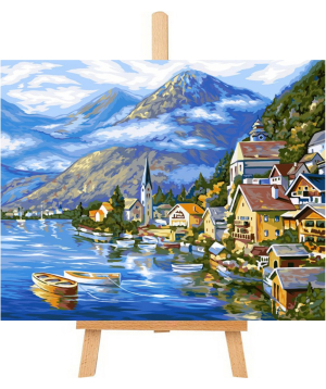 Painting by numbers Austrian landscape