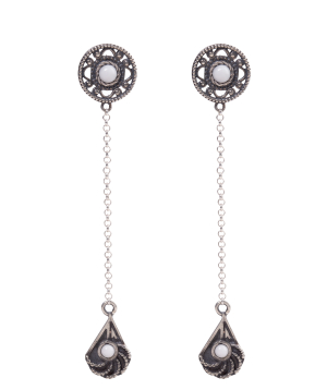 Silver earrings `SSAngel Jewelry` with natural stones №29