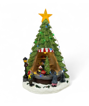 Новогоднее музыкальное украшение «Ёлка и крутящийся поезд»