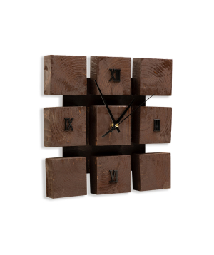 Wooden wall clock «Rustic Cube» №1