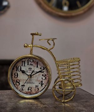 Clock «Moonlight» Bicycle, 17 cm, gold