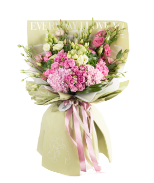 Bouquet ''Orillia'' with hortensia and lisianthus
