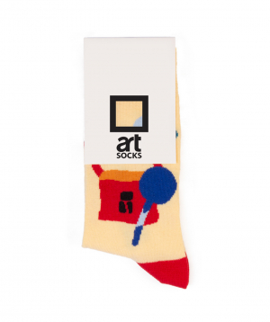 Socks  `Art socks` with `Silence` painting yellow