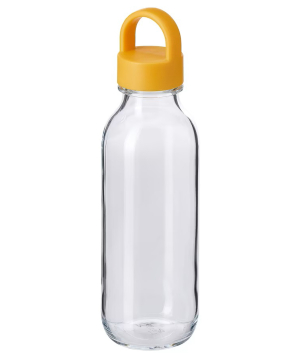 Water bottle from clear glass