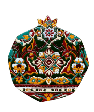 Decorative plate «ManeTiles» Pomegranate, ceramic №101