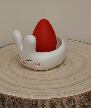 Подарочный набор «Blue Moon» Пасха, свеча Яйцо + подставка Зайчик, без аромата