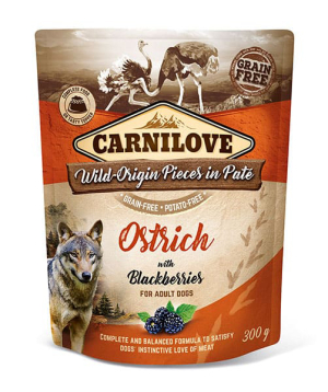 Dog food «Carnilove» ostrich and blackberries pate, 300 g