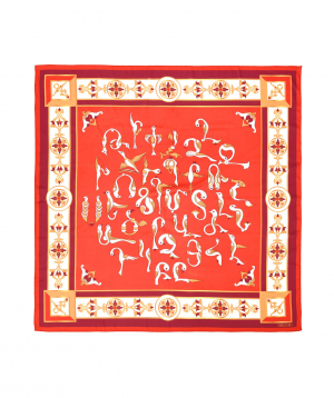 Scarf `Mashtotsyan` Red ornament, medium