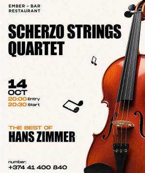 The Best of Hans Zimmer: Scherzo Strings Quartet, 2026-10-14 20:30:00, Ember Bar & Restaurant