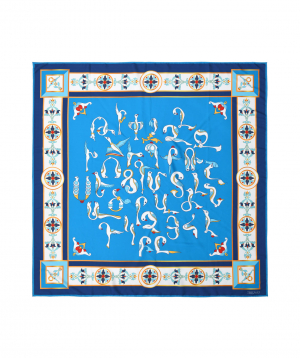 Scarf `Mashtotsyan` Blue ornament, medium