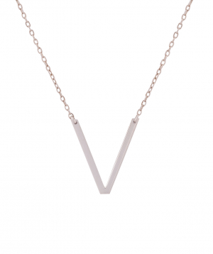 Necklace `Silverist` letter V
