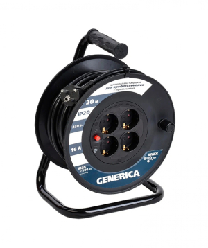 Բազմավարդակ բլոկ կծիկի վրա УК20  4 տեղանոց 2P+PE/20մ 3х1,5մմ 2 I GENERICA