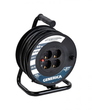 Բազմավարդակ բլոկ կծիկի վրա УК30  4 տեղանոց 2P+PE/30մ 3х1,5մ2 GENERICA, 16A/230B