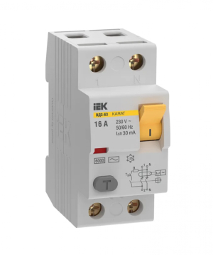 Պաշտպանական անջատման սարքավորումներ (ՊԱՍ)  2P 16 A 30 mA IEK