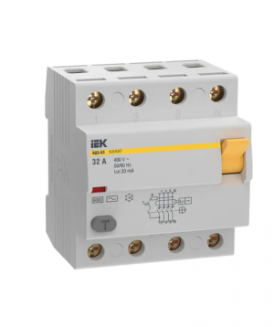 Պաշտպանական անջատման սարքավորում  (ՊԱՍ)    4P 32 A 30 mA IEK