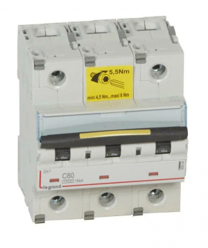 Ավտոմատ անջատիչ DX3 3П C80A 10kA/16kA Legrand