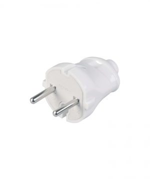 Խրոցակ սպիտակ առանց հողանցումի  կարճ  6А IEK