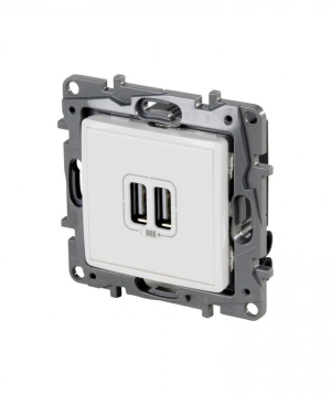 Վարդակ USB   2400մԱ, 5Վ,  250 Վ~ЕTIKA / NILOE Սպիտակ