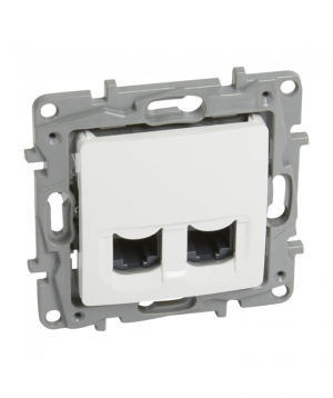 Վարդակ համակարգչ. երկու տեղանի RJ 45 cat 6 UTP  ЕTIKA / NILOE Սպիտակ