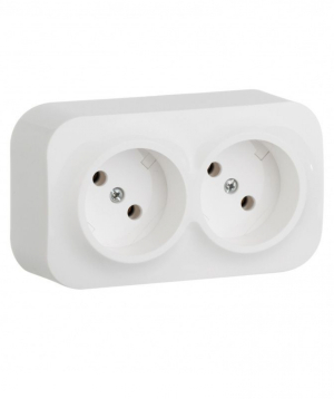 Վարդակ 2 x 2Բ 16Ա 250 Վ~ ЕTIKA / NILOE Սպիտակ