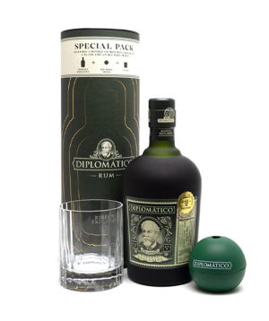 Set «Diplomatico» Reserva Exclusiva, rum, glass, ice mold
