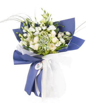 Bouquet ''Burgos'' with hortensia and lisianthus