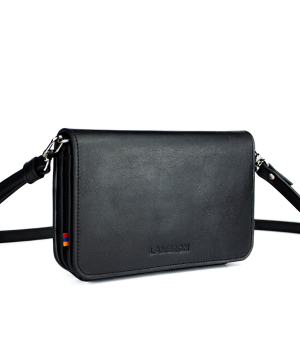 Leather bag `Lambron` Nero classic clutch bag