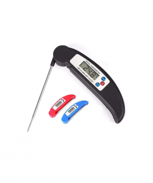 Food and beverage thermometer with LCD screen (black)